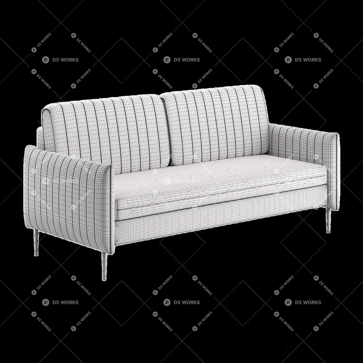 Postmodern Three-seater Sofa 3d model thumbnail 4