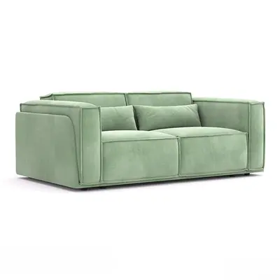 Mint Green Velvet Three Seater Sofa 3d model