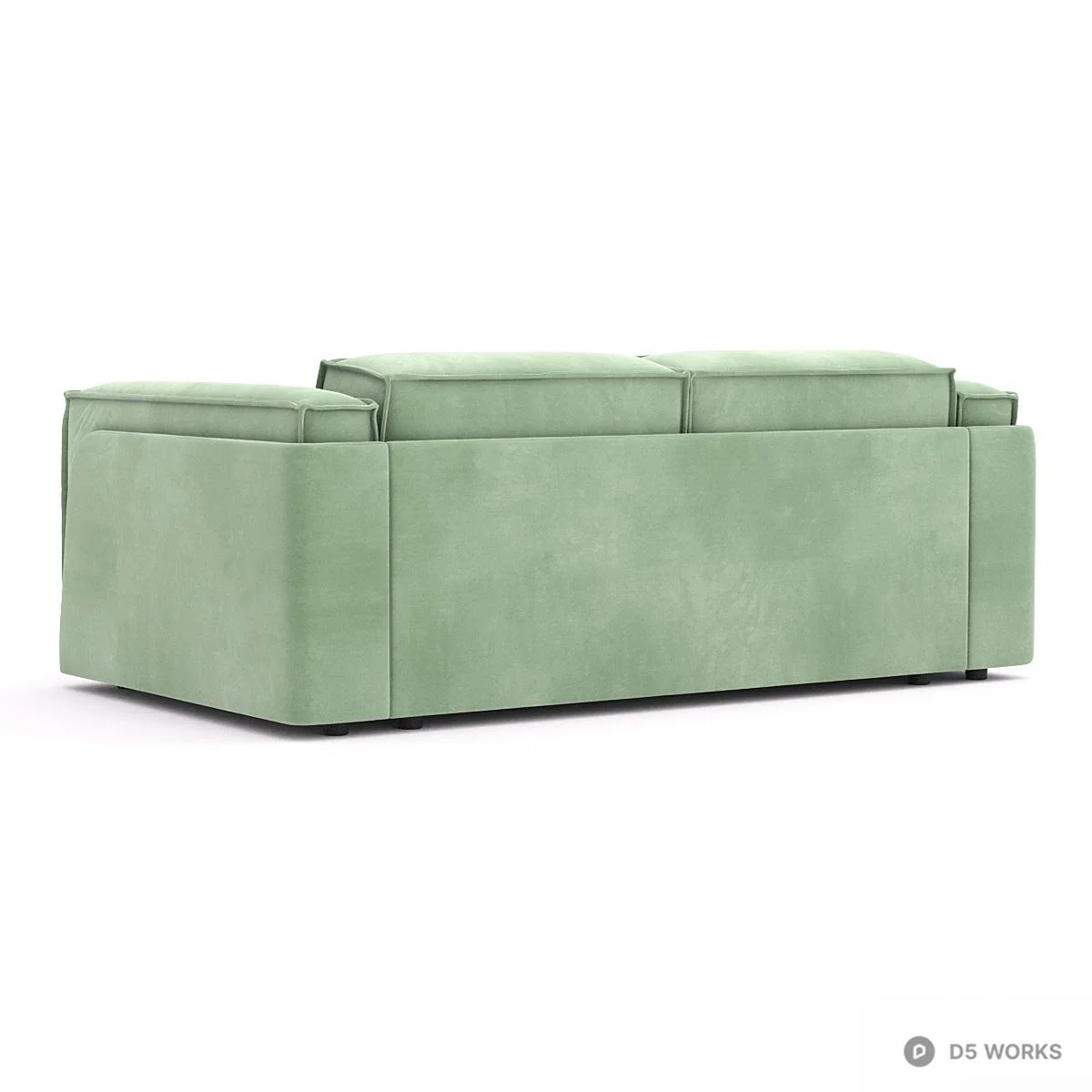 Art Deco Upholstered Double Bed 3d model thumbnail 3