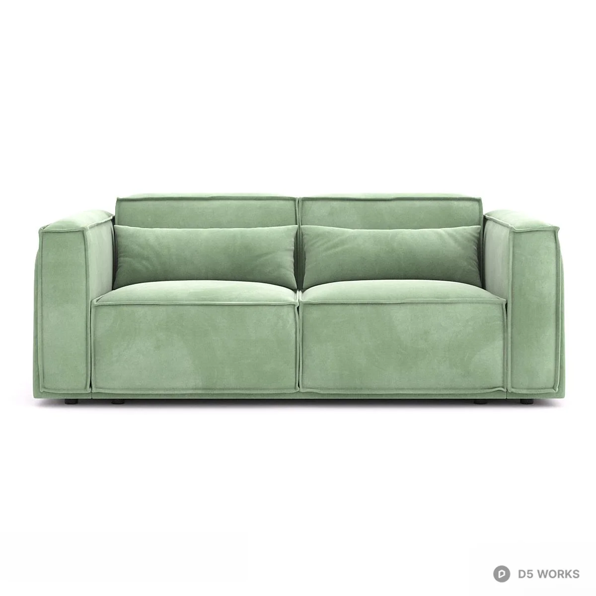 Art Deco Upholstered Double Bed 3d model thumbnail 2