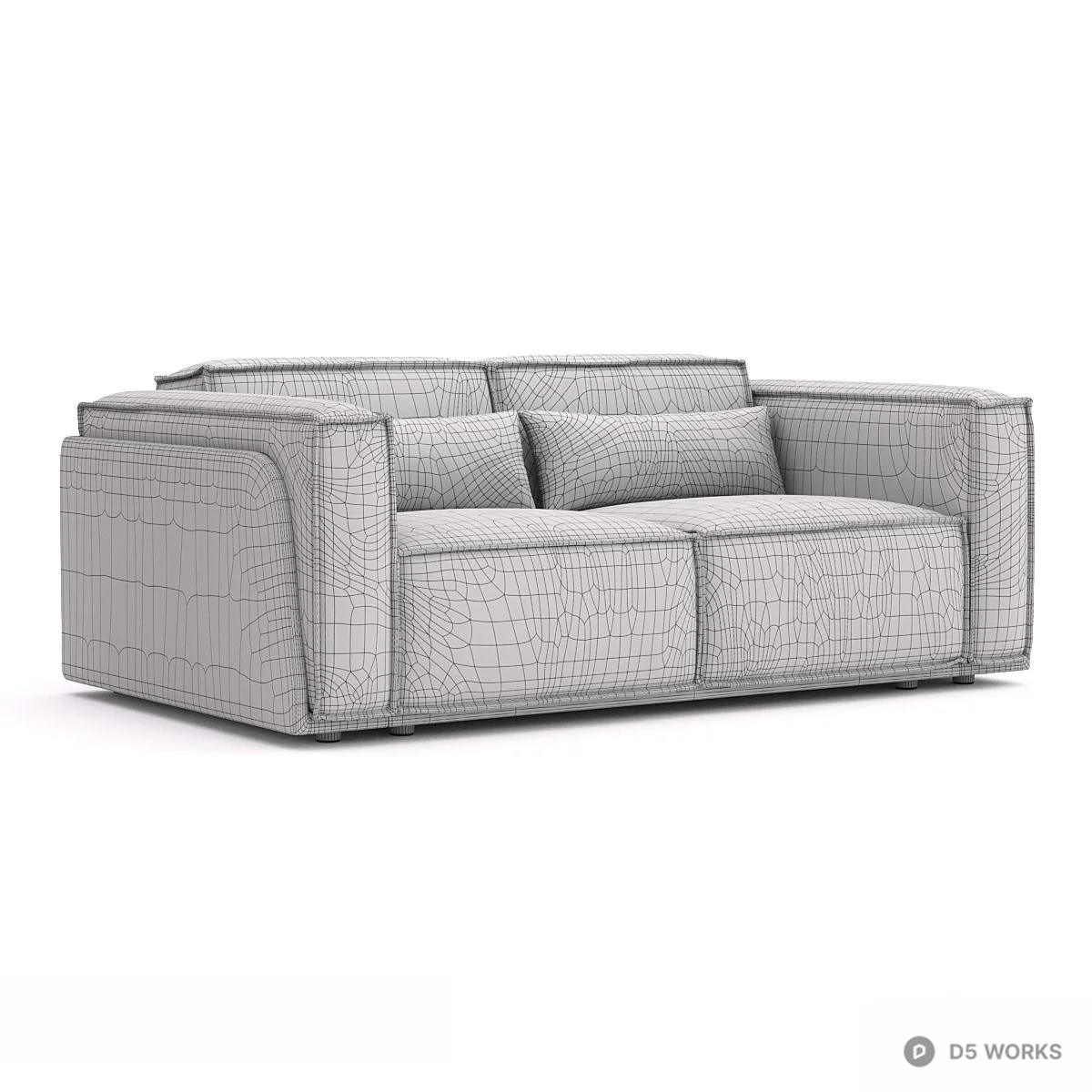 Art Deco Upholstered Double Bed 3d model thumbnail 5