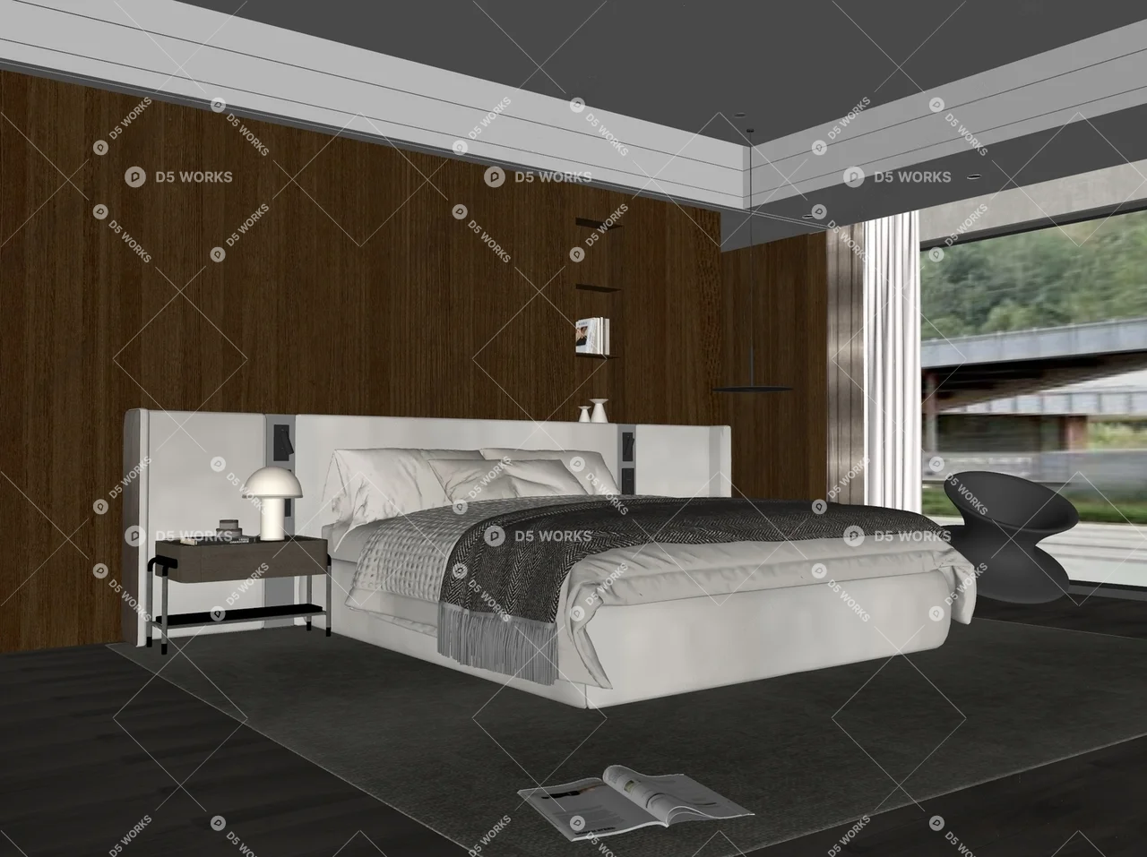 Modern Home Bedroom 3d model thumbnail 2