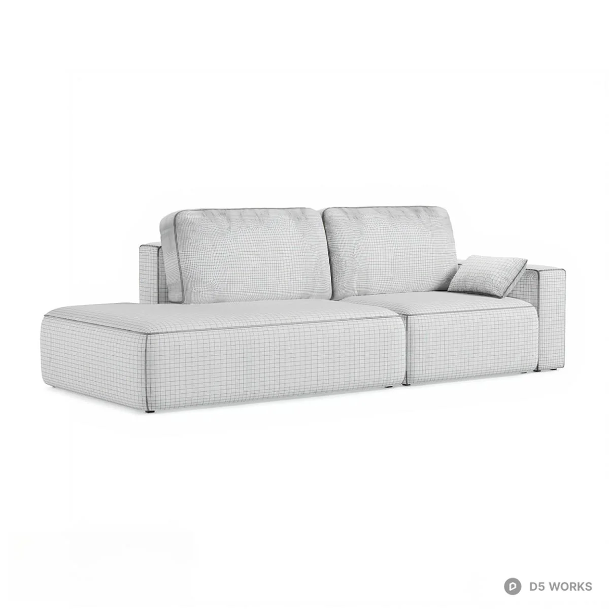 Terracotta Modular Sectional Sofa 3d model thumbnail 3