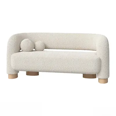 Textured Fabric Three Seater Sofa 3d model