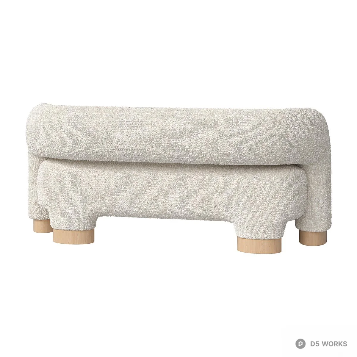 Textured Fabric Three Seater Sofa 3d model thumbnail 2