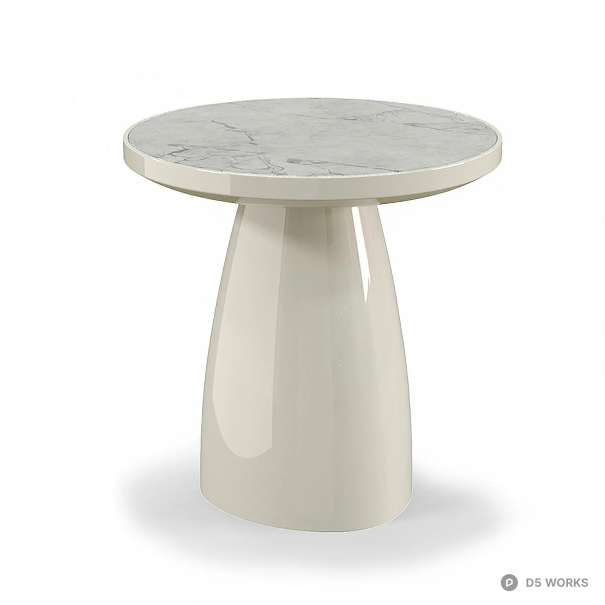 Marble Top Pedestal Side Table 3d model - Image 1