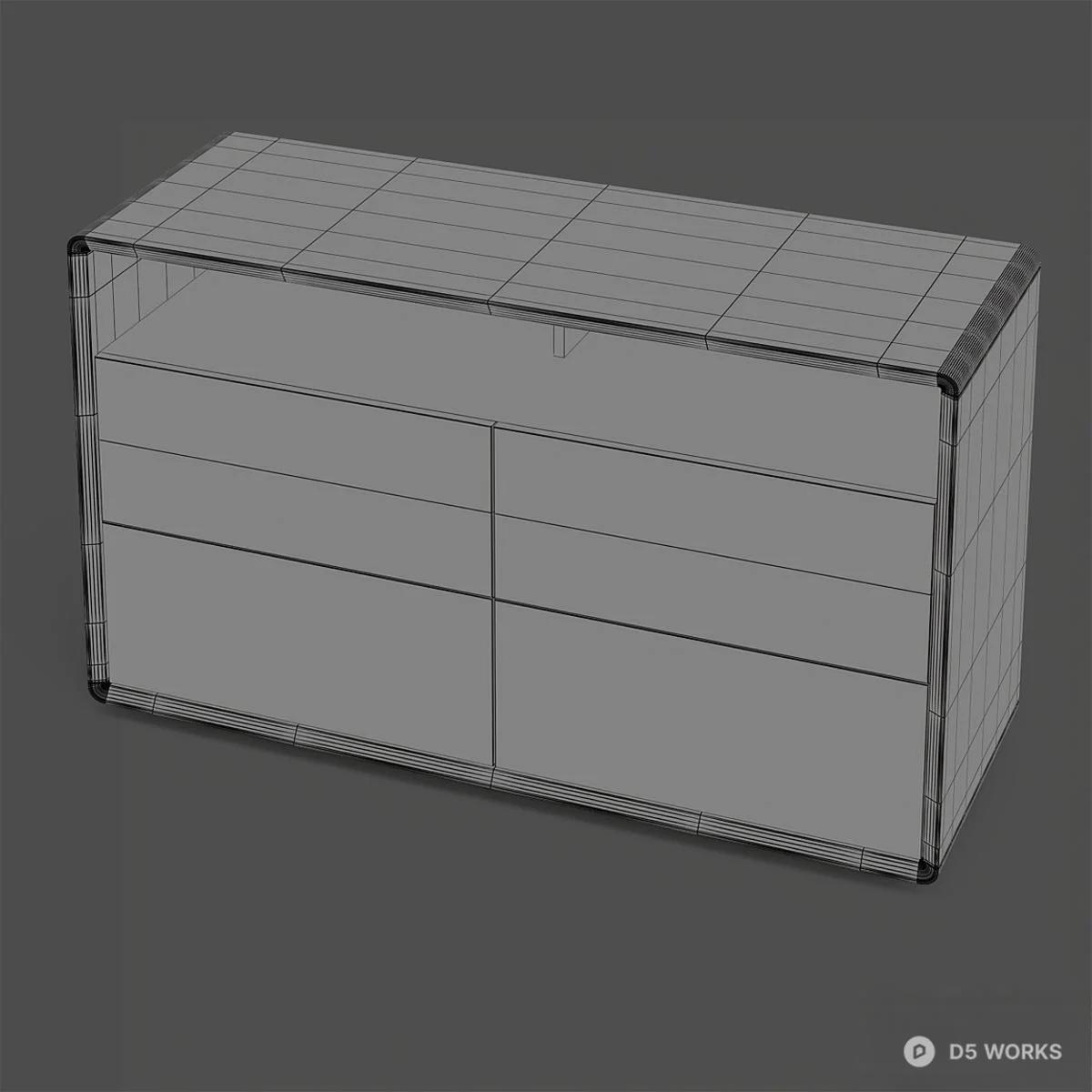 Minimalist Wood Grain TV Cabinet 3d model thumbnail 3