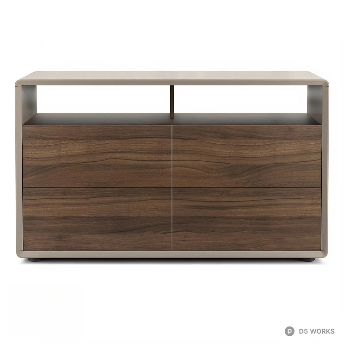 Minimalist Wood Grain TV Cabinet 3d model - Image 1