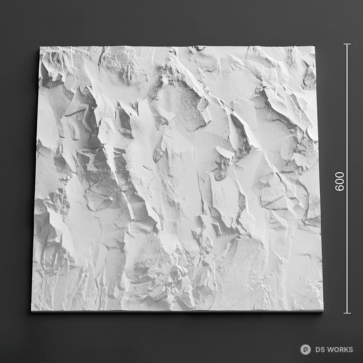 Textured White Wall Panel 3d model thumbnail 2