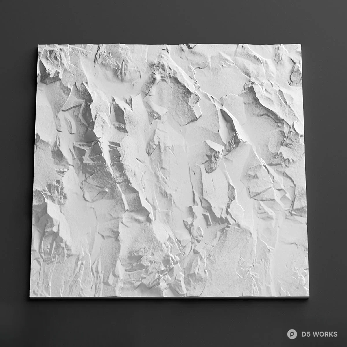 Textured White Wall Panel 3d model - Image 1