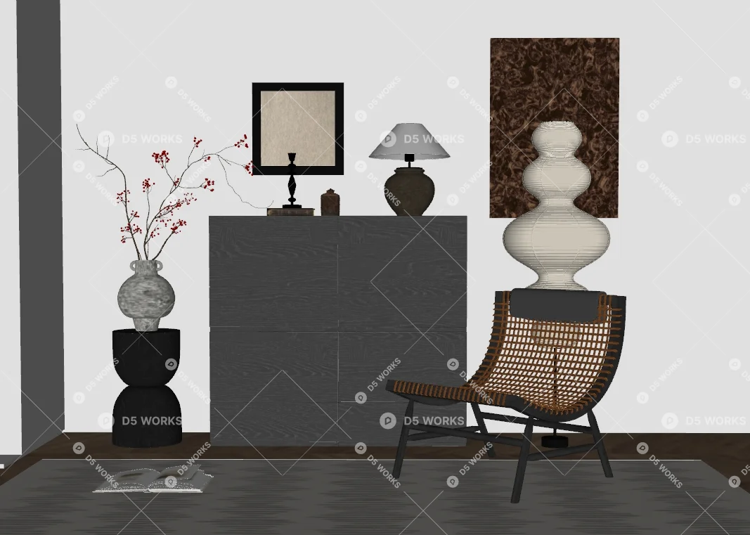 Side Cabinet 3d model thumbnail 2