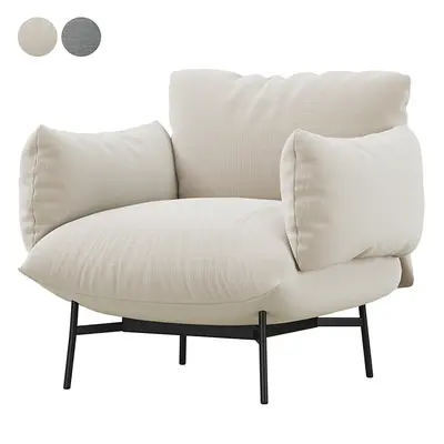 Minimalist Upholstered Single Sofa 3d model