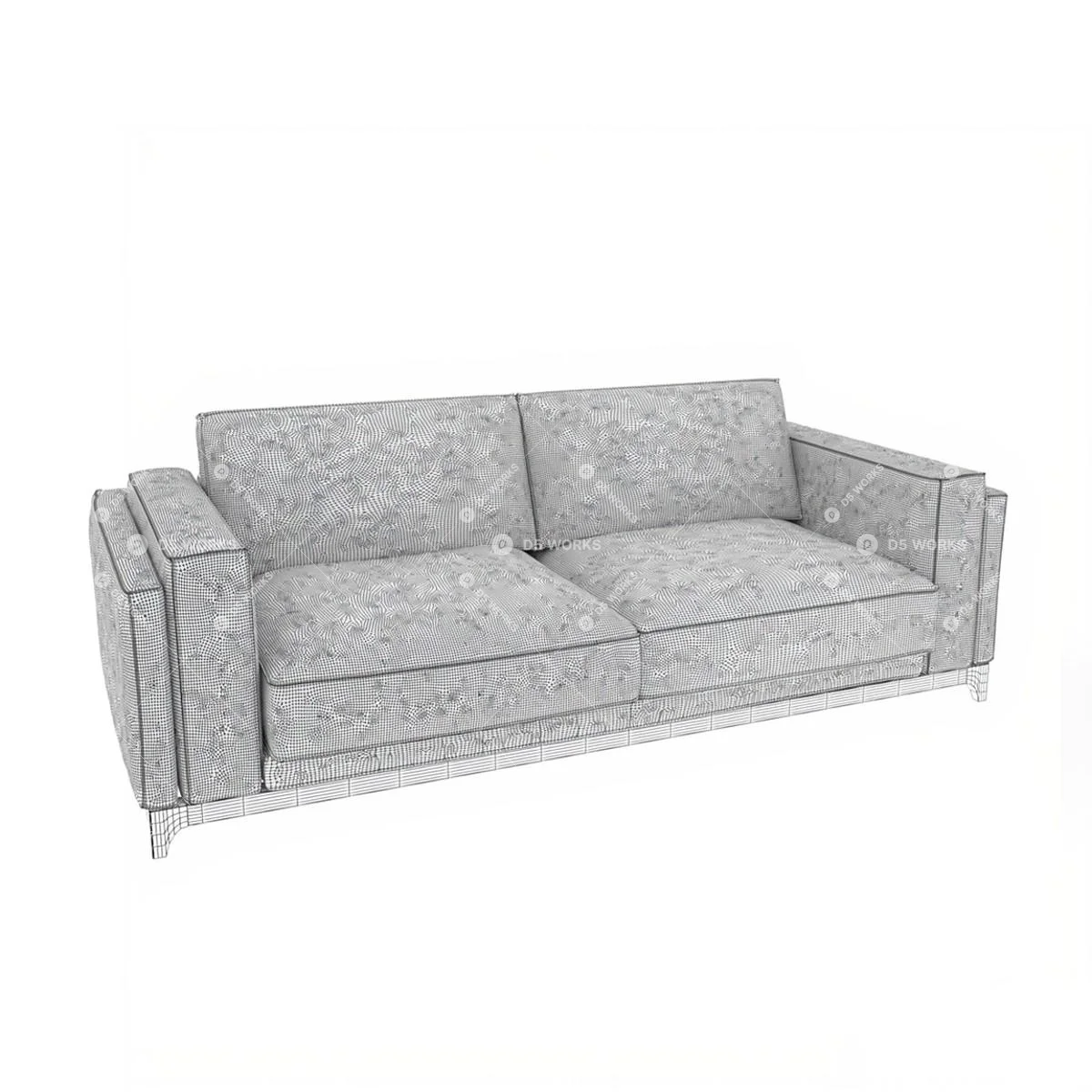 Scandinavian Three-seater Sofa 3d model thumbnail 3