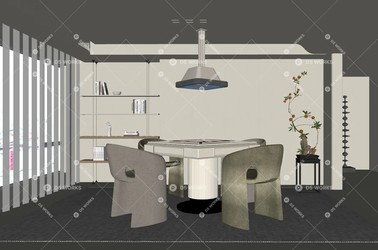 Contemporary Chess & Card Room 3d model thumbnail 2