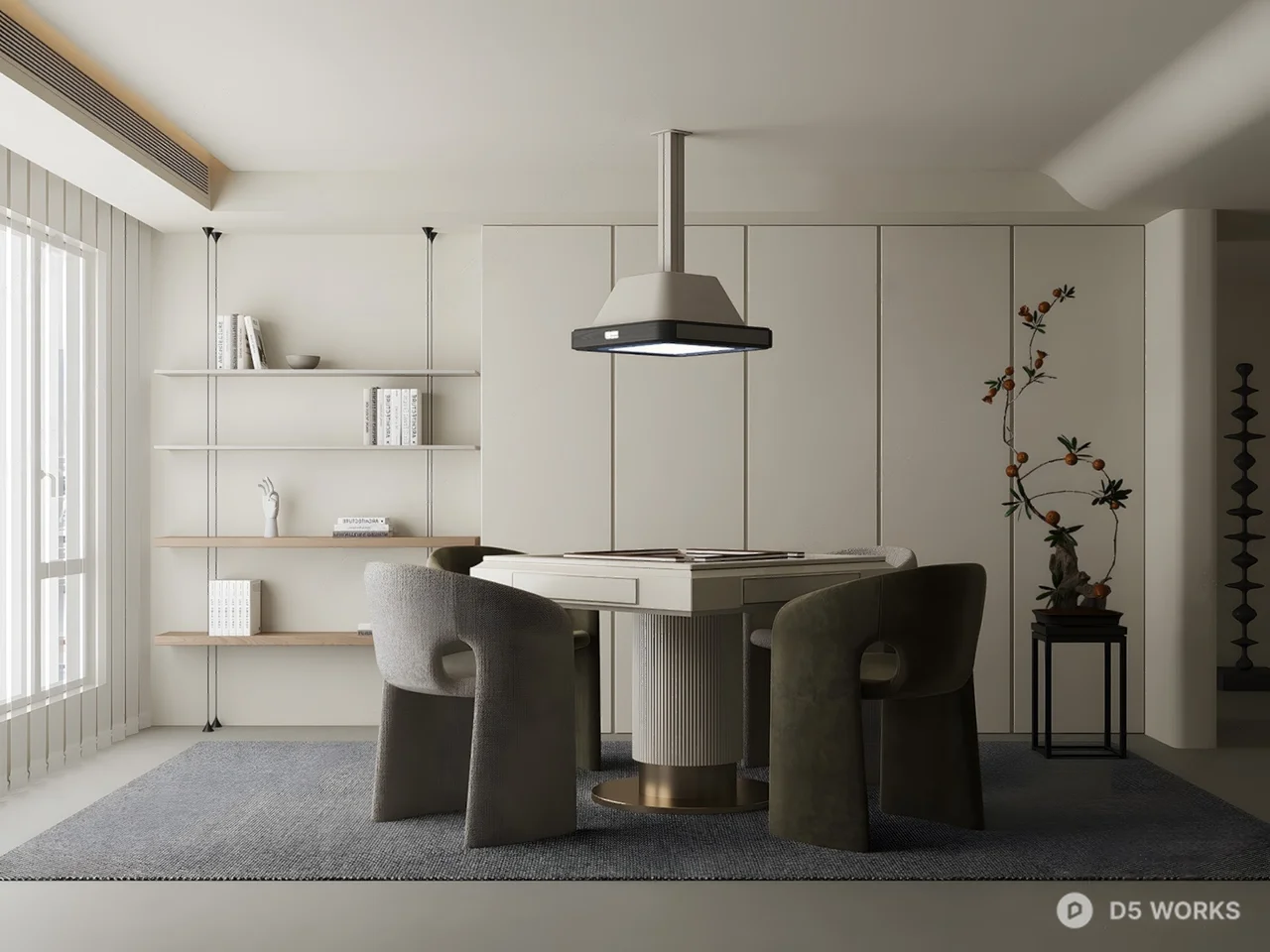 Modern Minimalist Chess & Card Room 3d model - Image 1