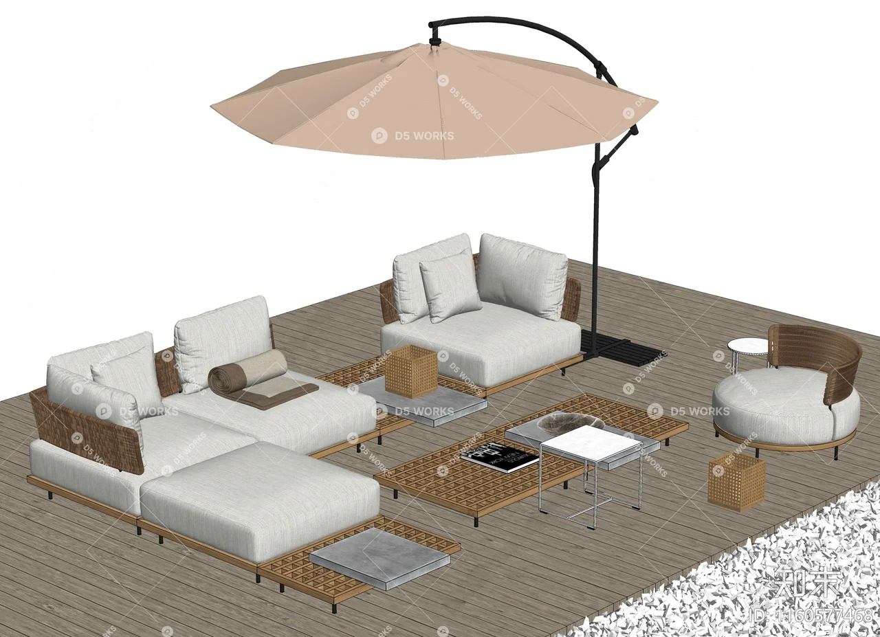 Outdoor Sofa 3d model thumbnail 2