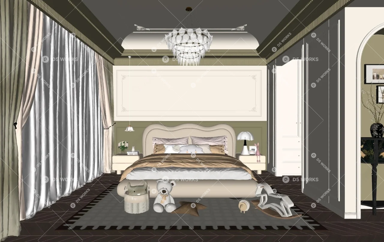 Modern General Children's Room 3d model thumbnail 2