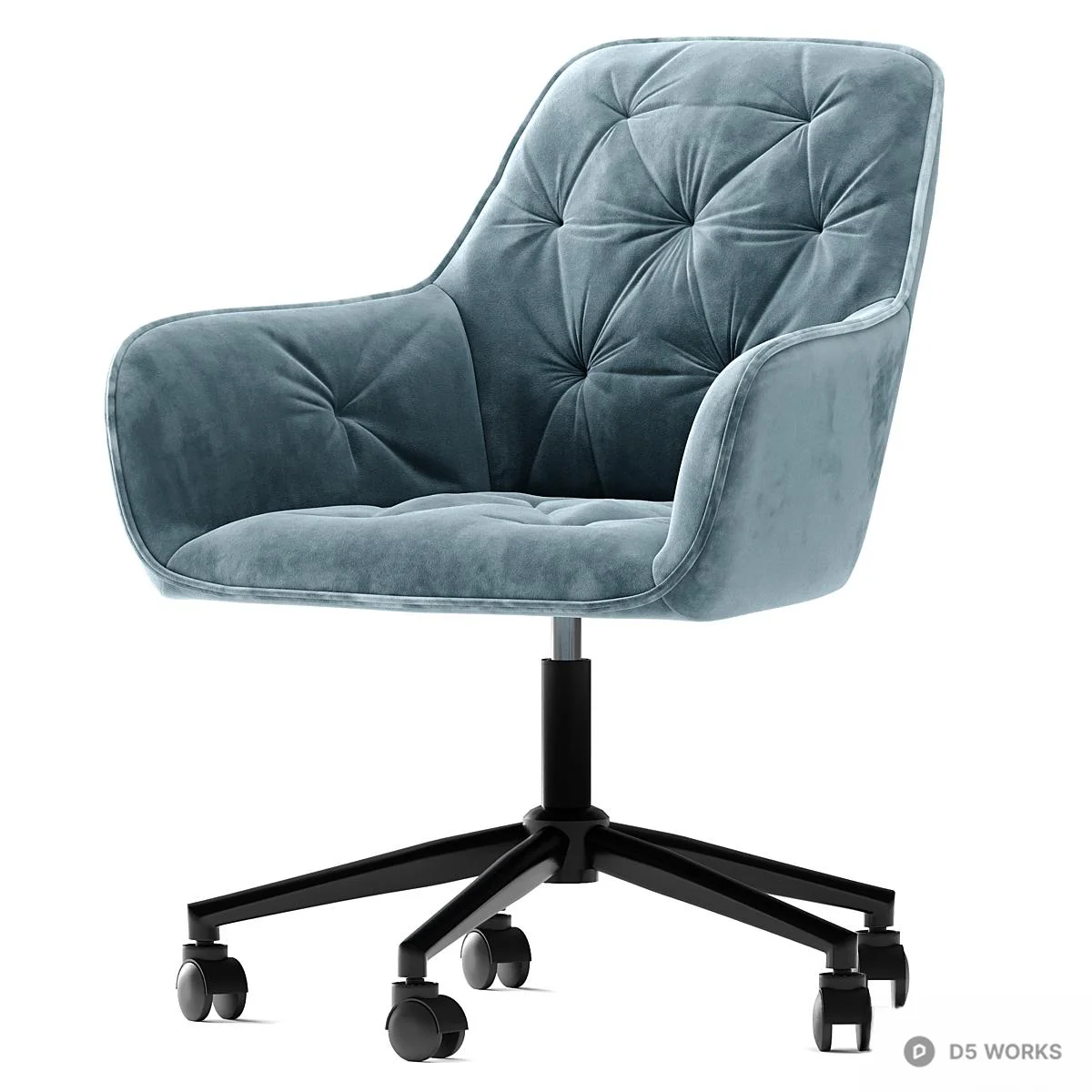 Tufted Velvet Office Chair 3d model - Image 1