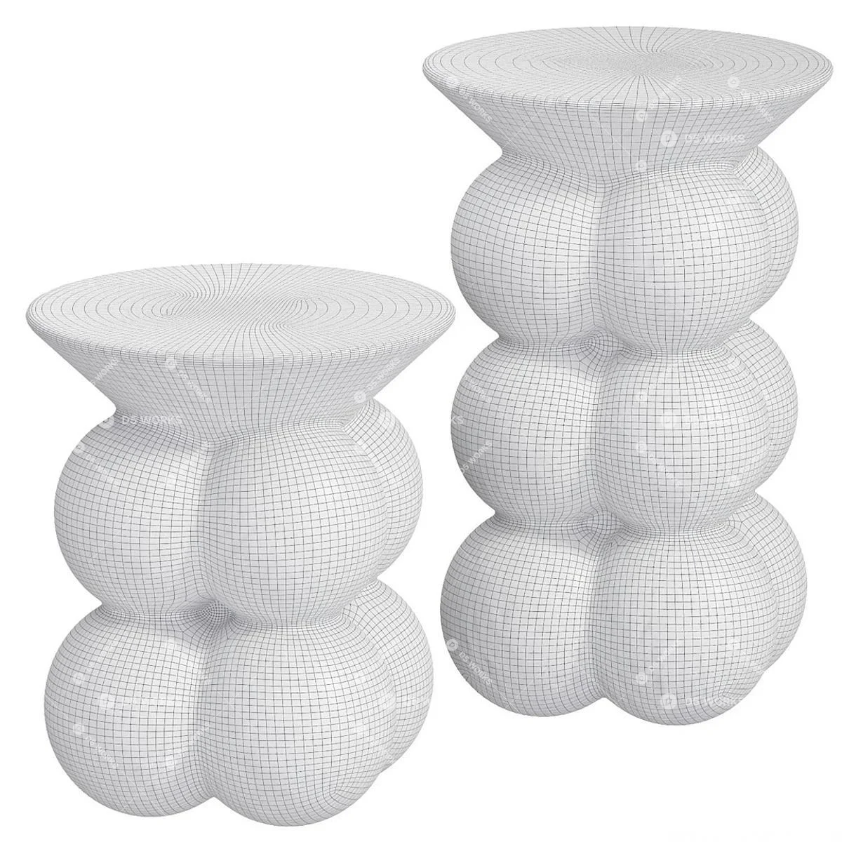 Organic Modern End Table 3d model thumbnail 3