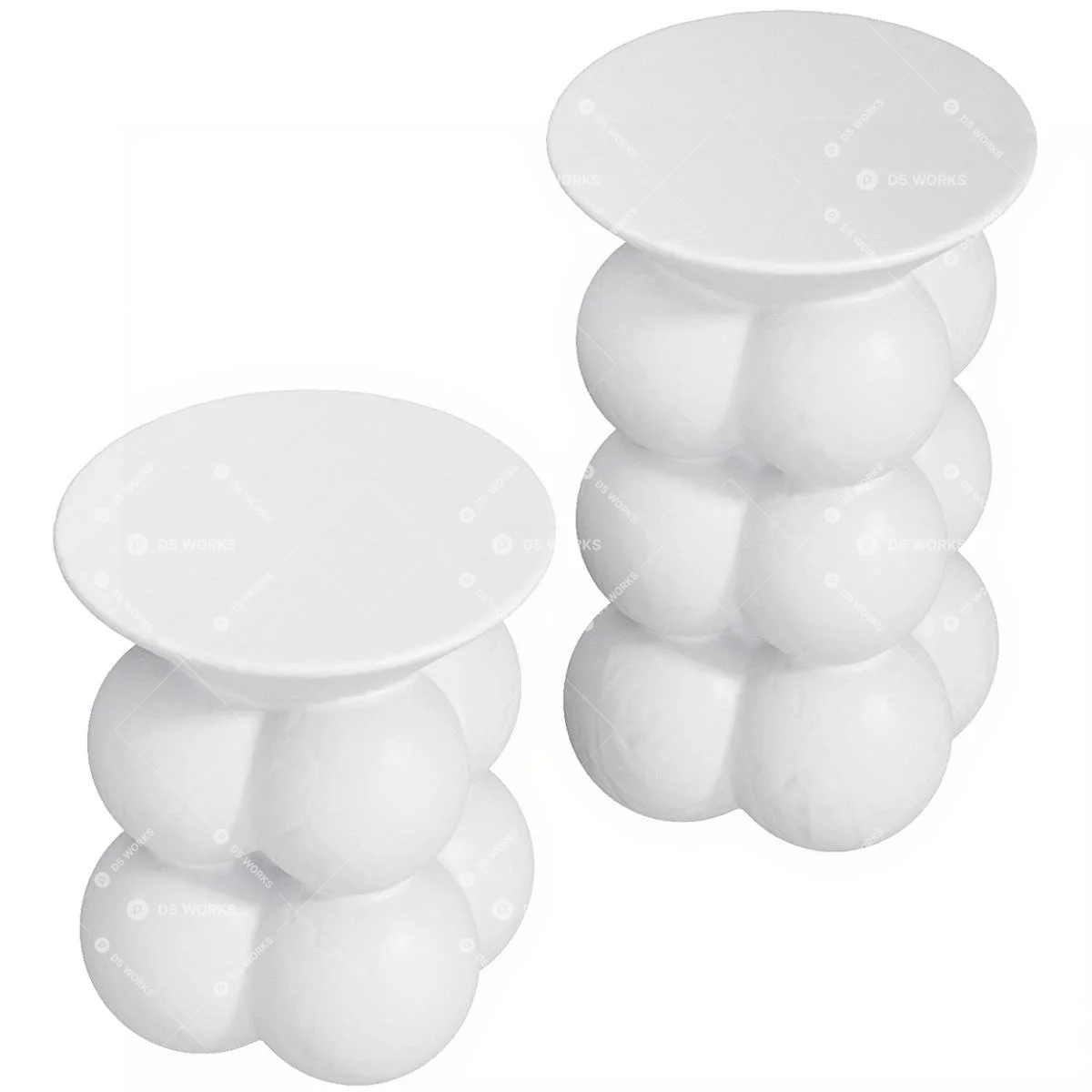 Organic Modern End Table 3d model thumbnail 4
