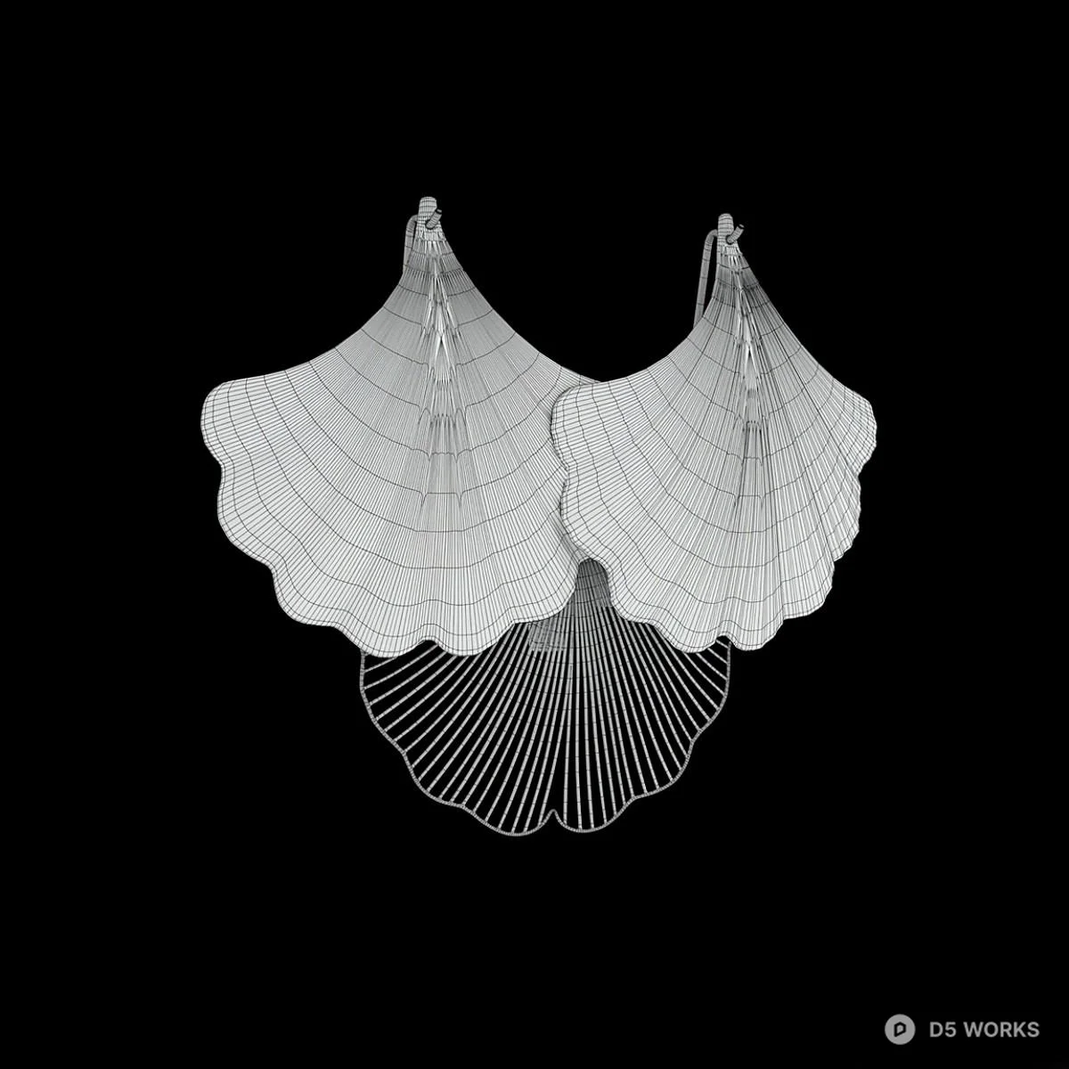 Ginkgo Leaf Shaped Wall Lamp 3d model thumbnail 3