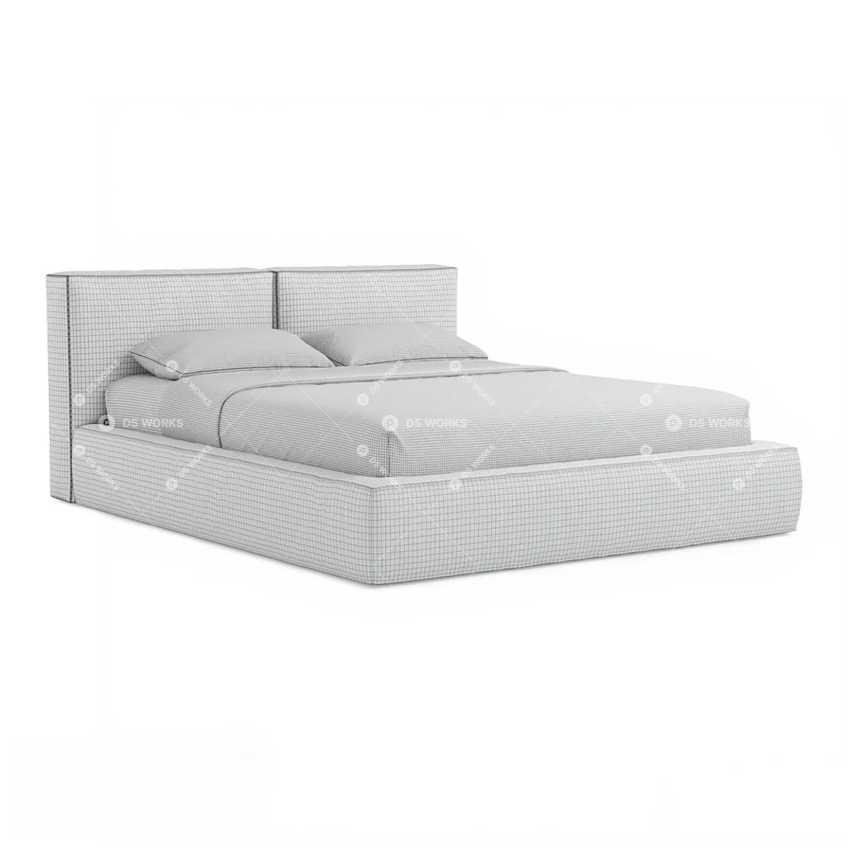 Double Bed 3d model thumbnail 2