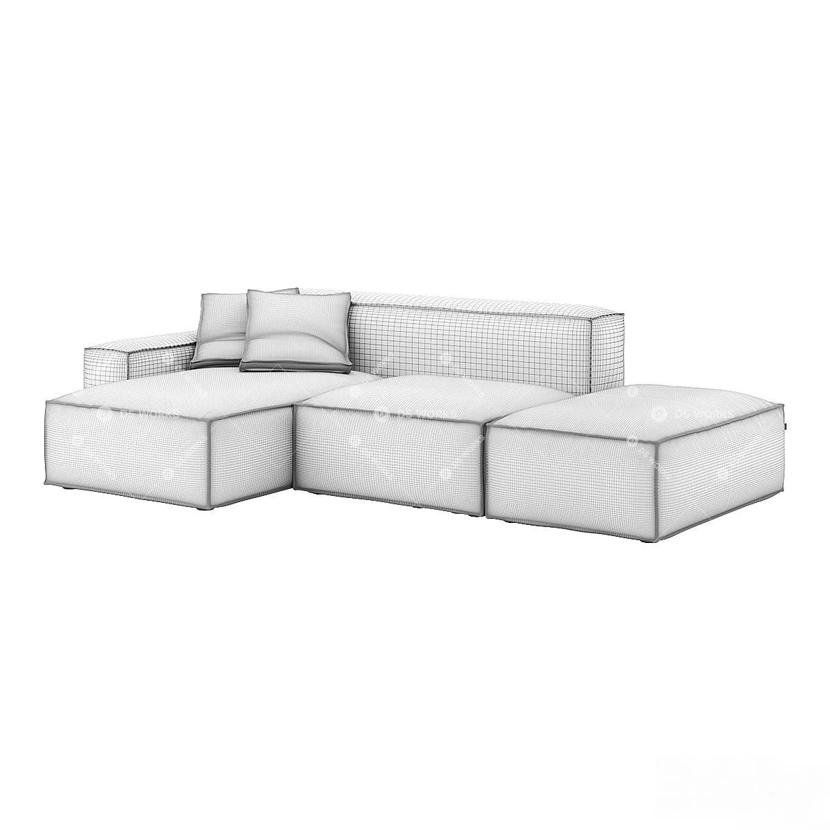 Three-seater Sofa 3d model thumbnail 5