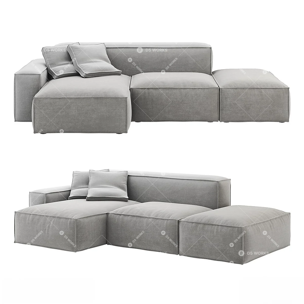 Three-seater Sofa 3d model thumbnail 4