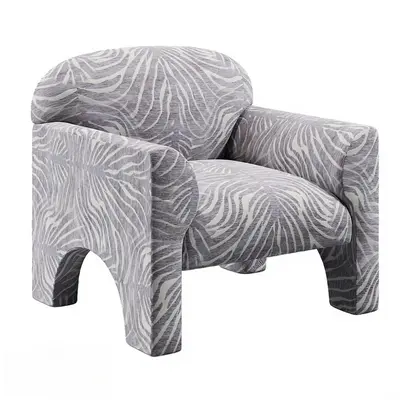 Zebra Print Upholstered Lounge Chair 3d model