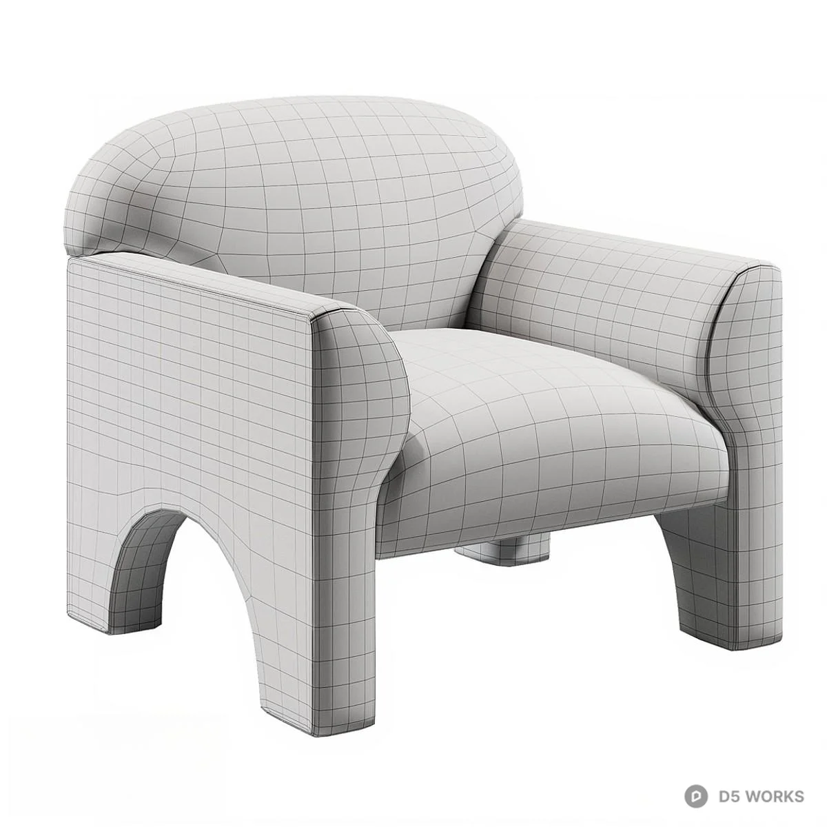 Zebra Print Upholstered Lounge Chair 3d model thumbnail 3