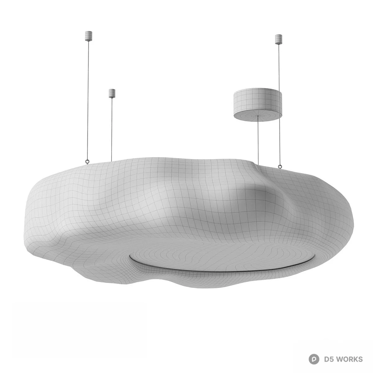 Organic Concrete Pendant Light 3d model thumbnail 5