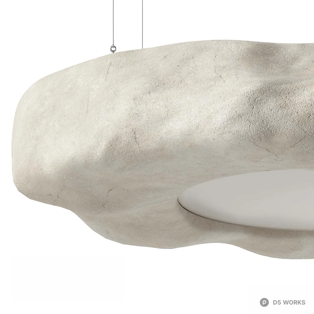 Organic Concrete Pendant Light 3d model thumbnail 2