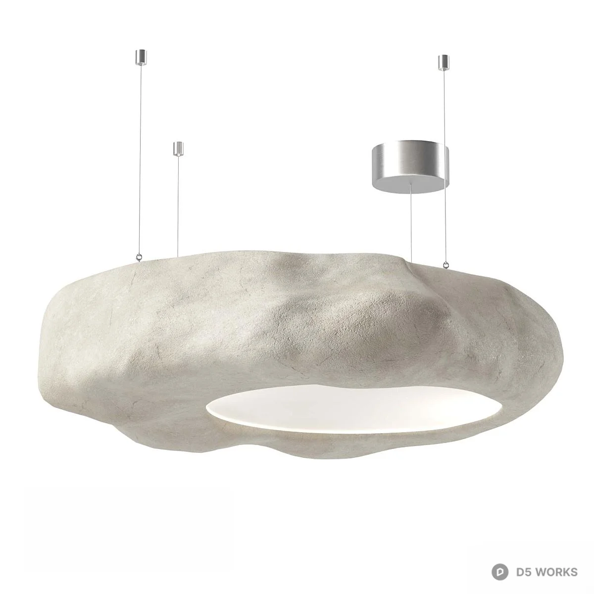 Organic Concrete Pendant Light 3d model thumbnail 4