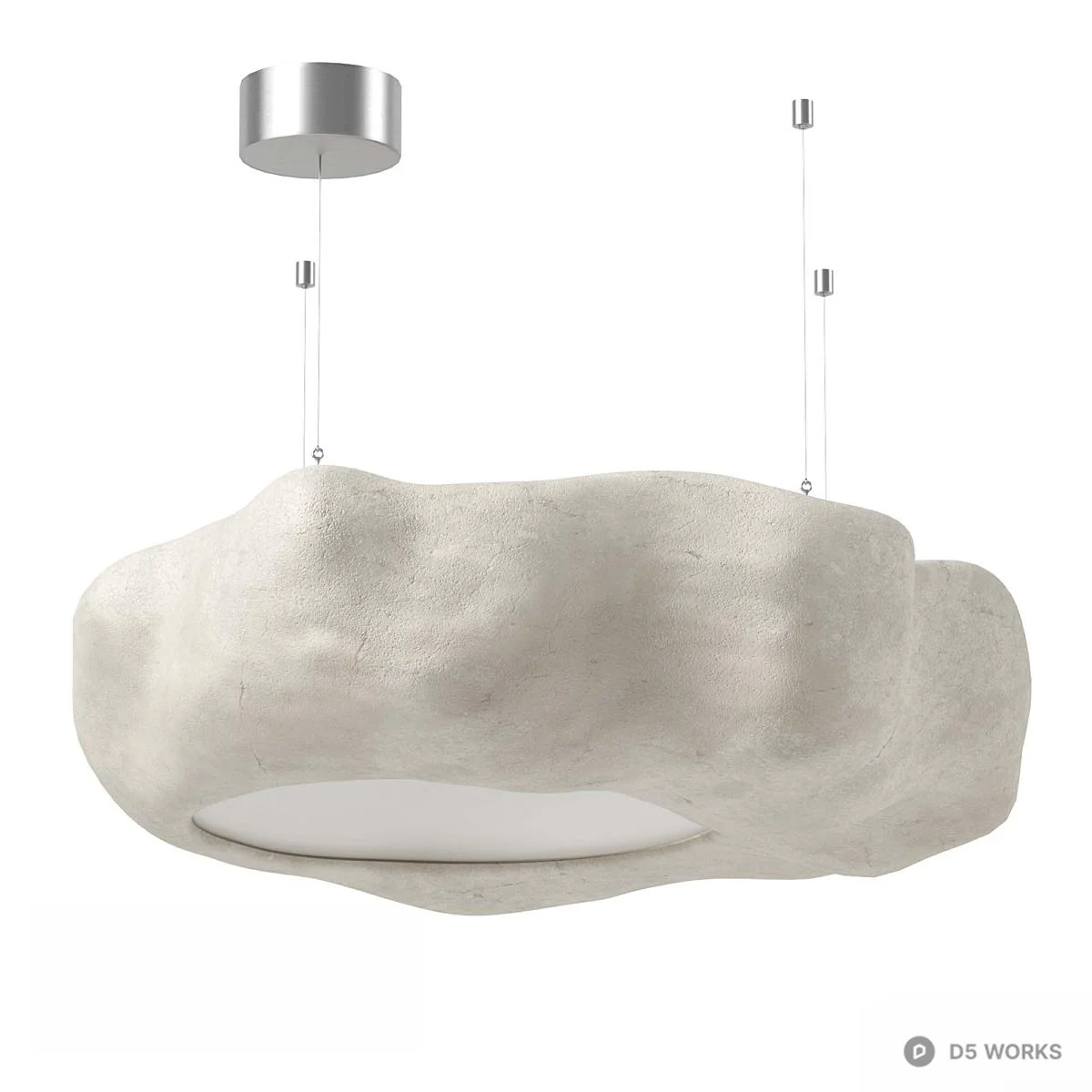 Organic Concrete Pendant Light 3d model thumbnail 3