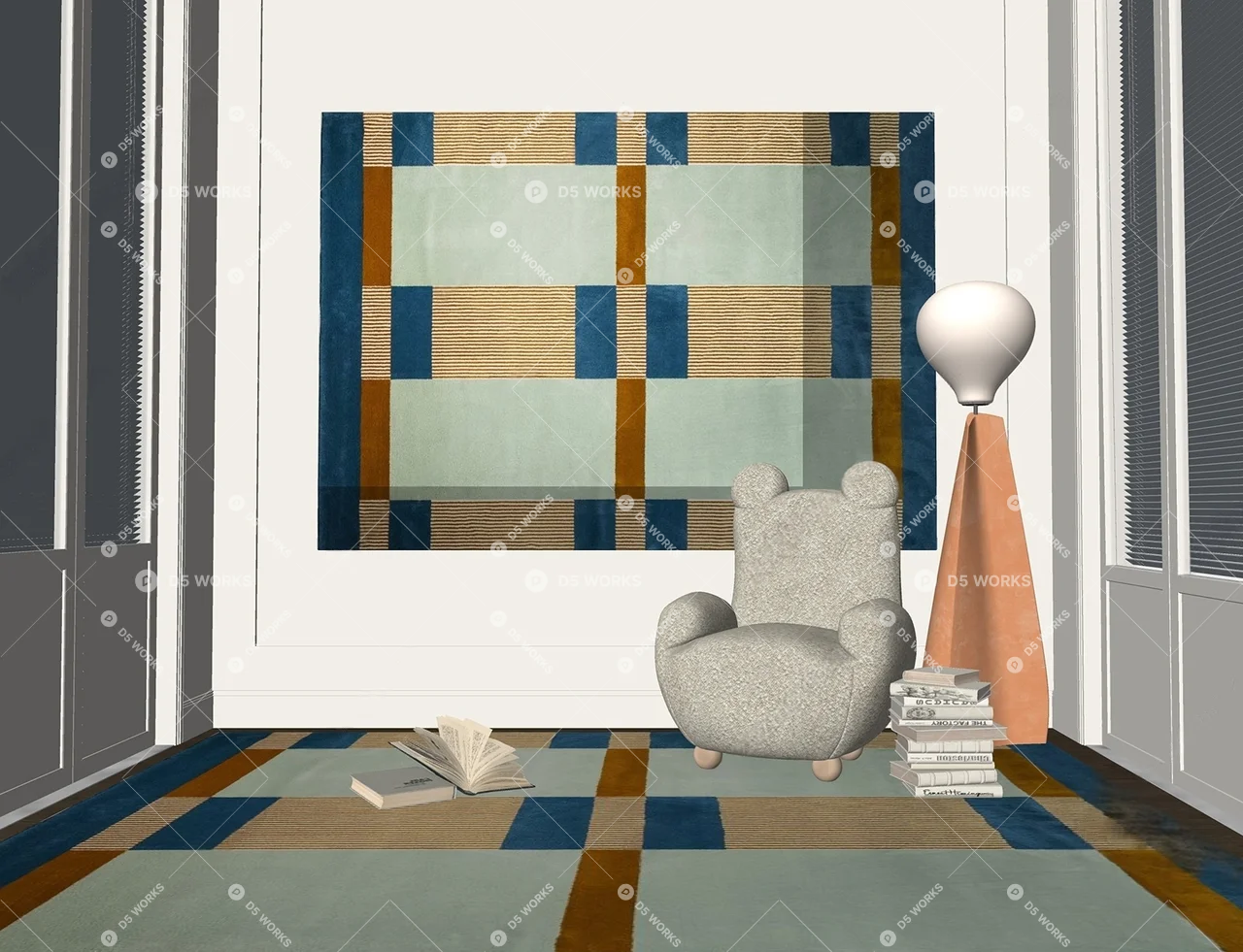 Contemporary Single Sofa 3d model thumbnail 2