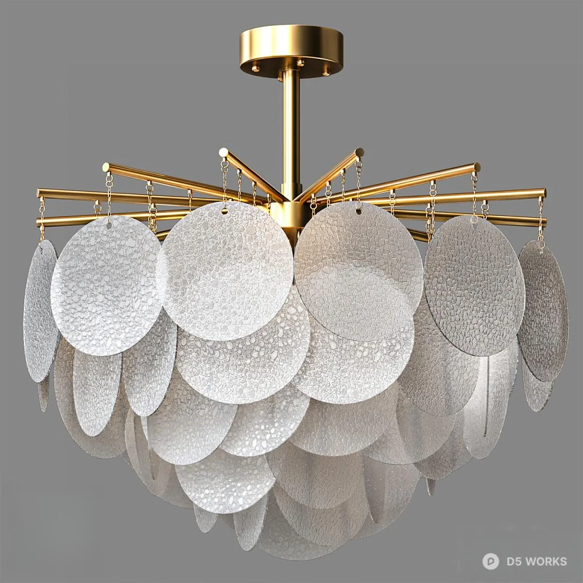 Brass And Glass Modern Wall Lamp 3d model - Image 1