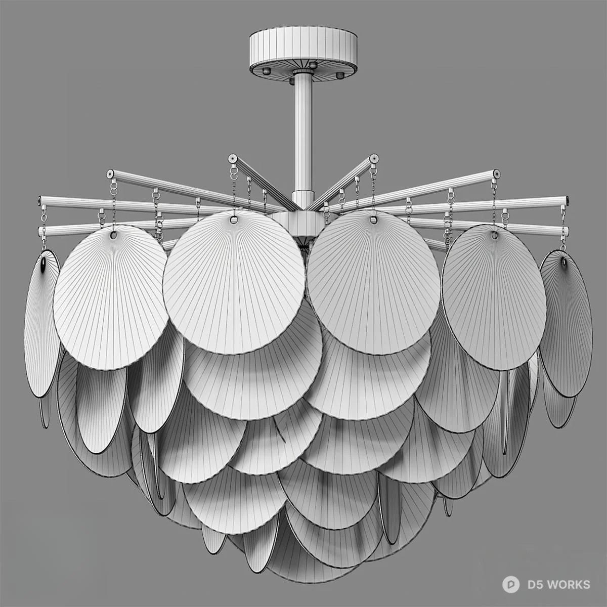 Brass And Glass Modern Wall Lamp 3d model thumbnail 2