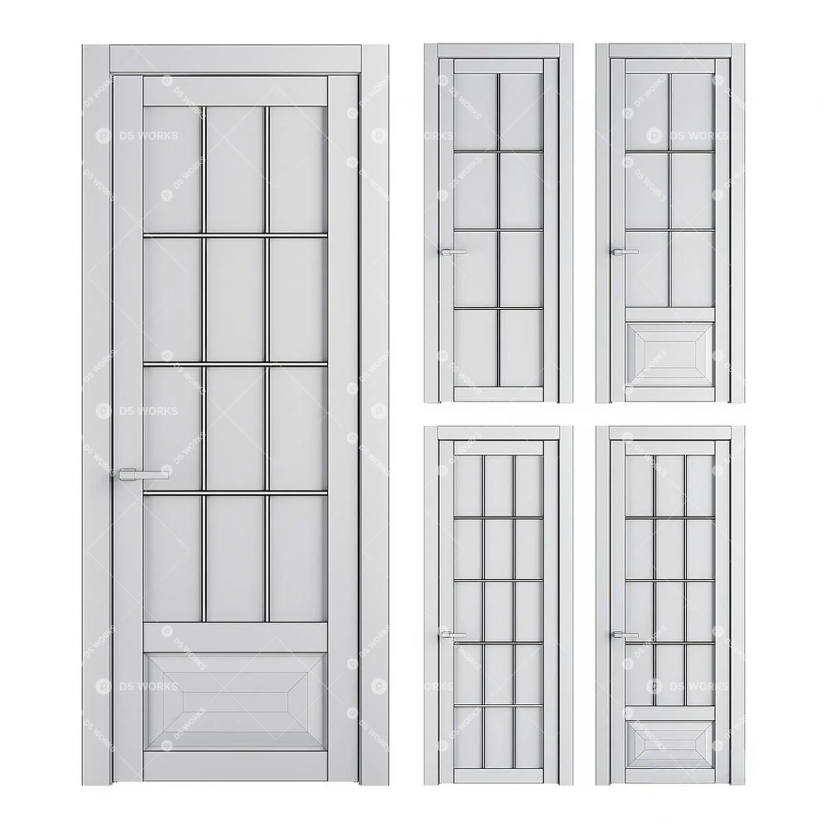 Transitional Door Set 3d model thumbnail 2