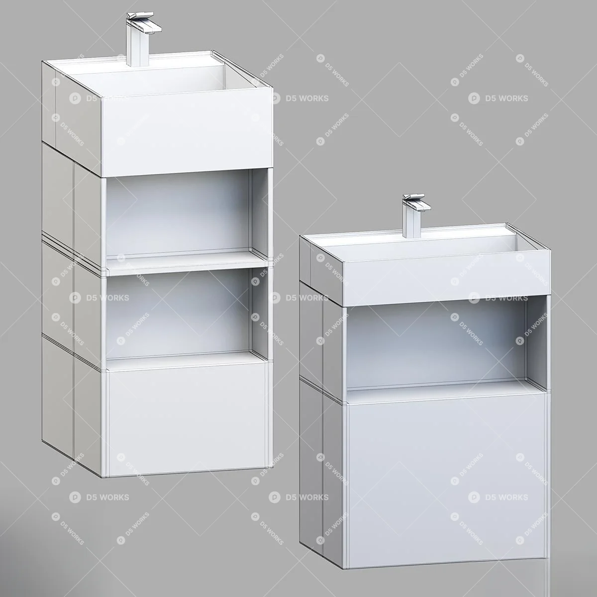 Modern Bathroom Cabinet 3d model thumbnail 2