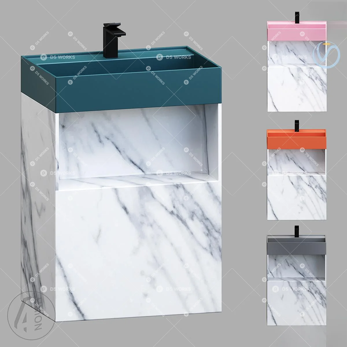 Modern Bathroom Cabinet 3d model thumbnail 3