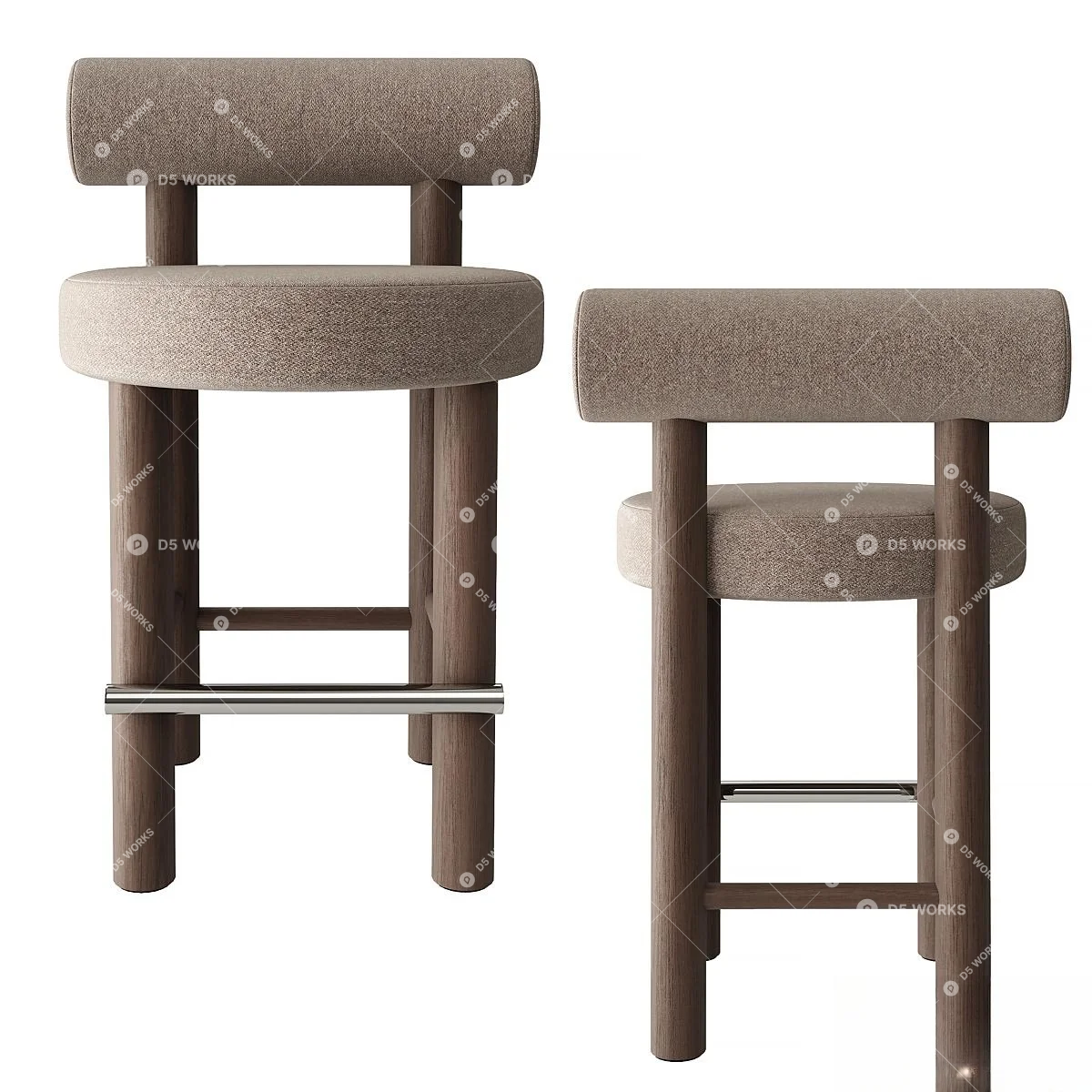 Contemporary Bar Chair 3d model thumbnail 4