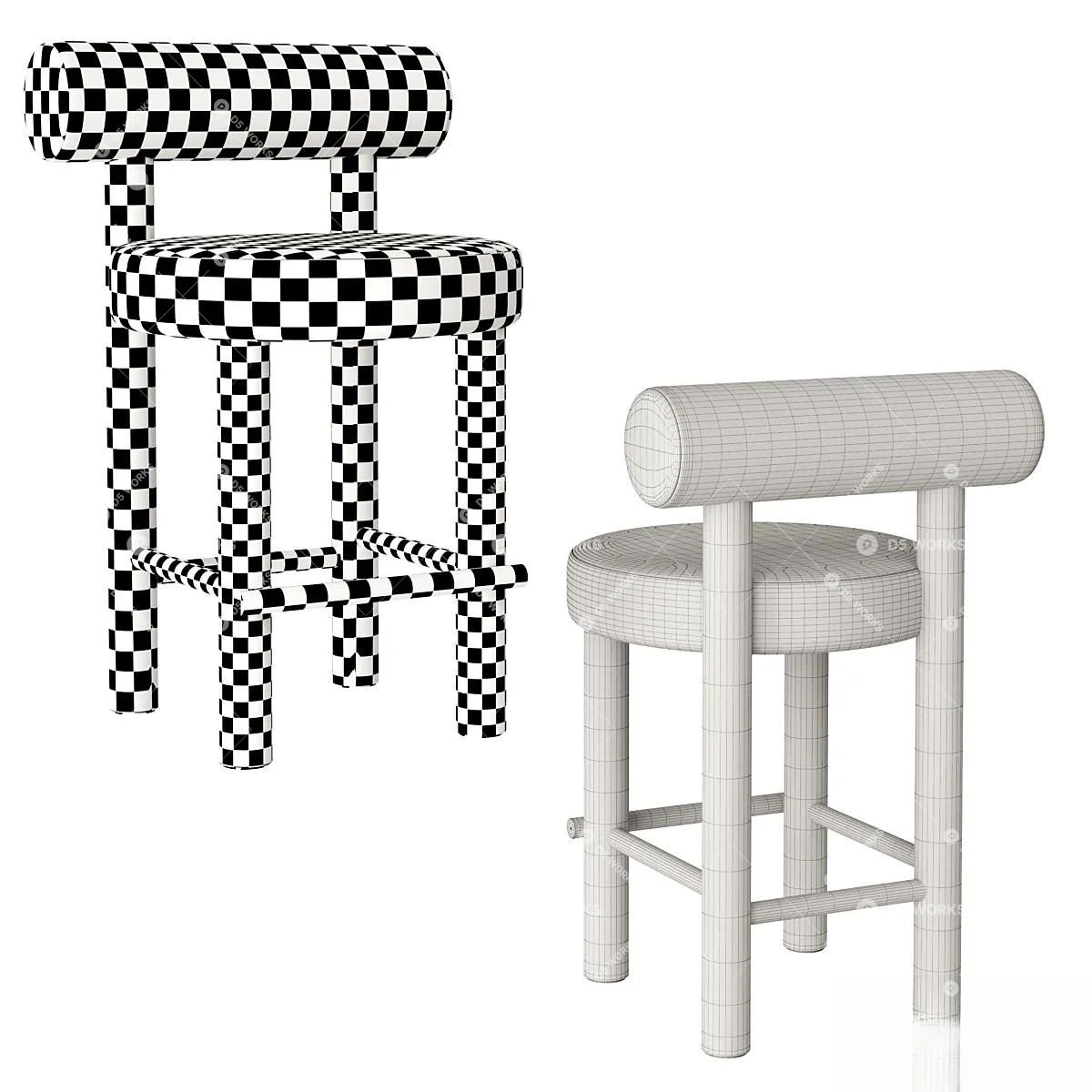 Contemporary Bar Chair 3d model thumbnail 5