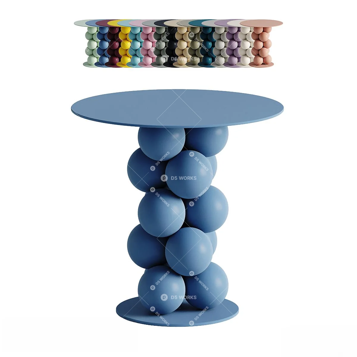 Spherical Stack Side Table 3d model - Image 1