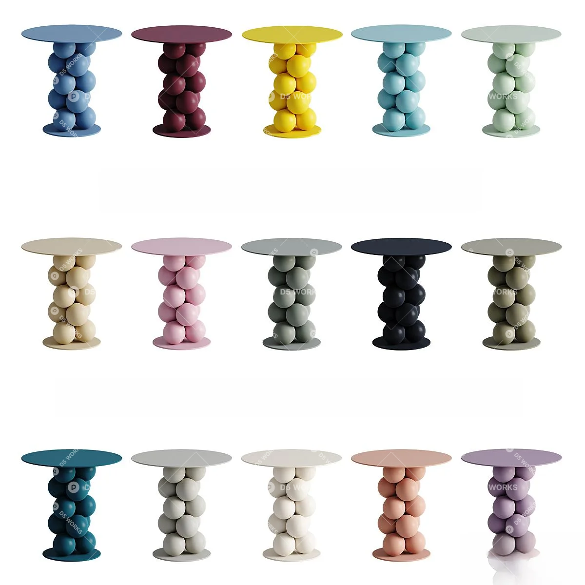 Spherical Stack Side Table 3d model thumbnail 2