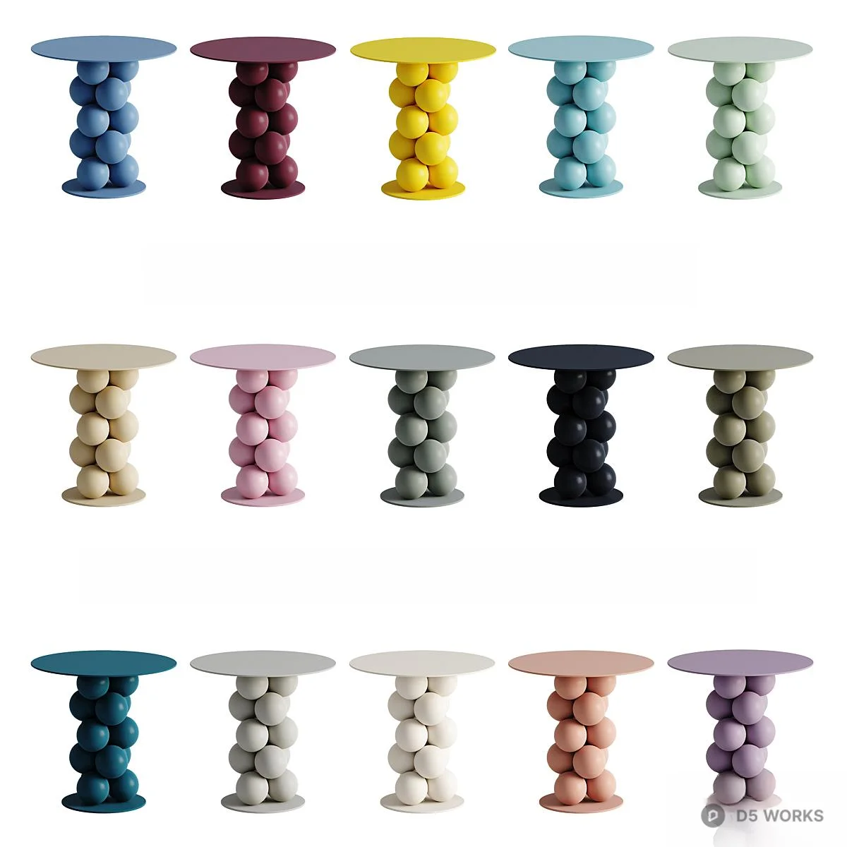 Spherical Stack Side Table 3d model thumbnail 2