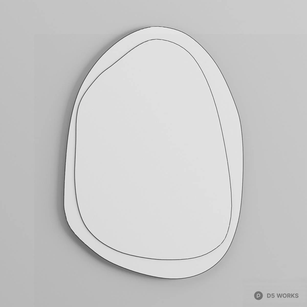 Organic Shape Decorative Mirror 3d model thumbnail 4
