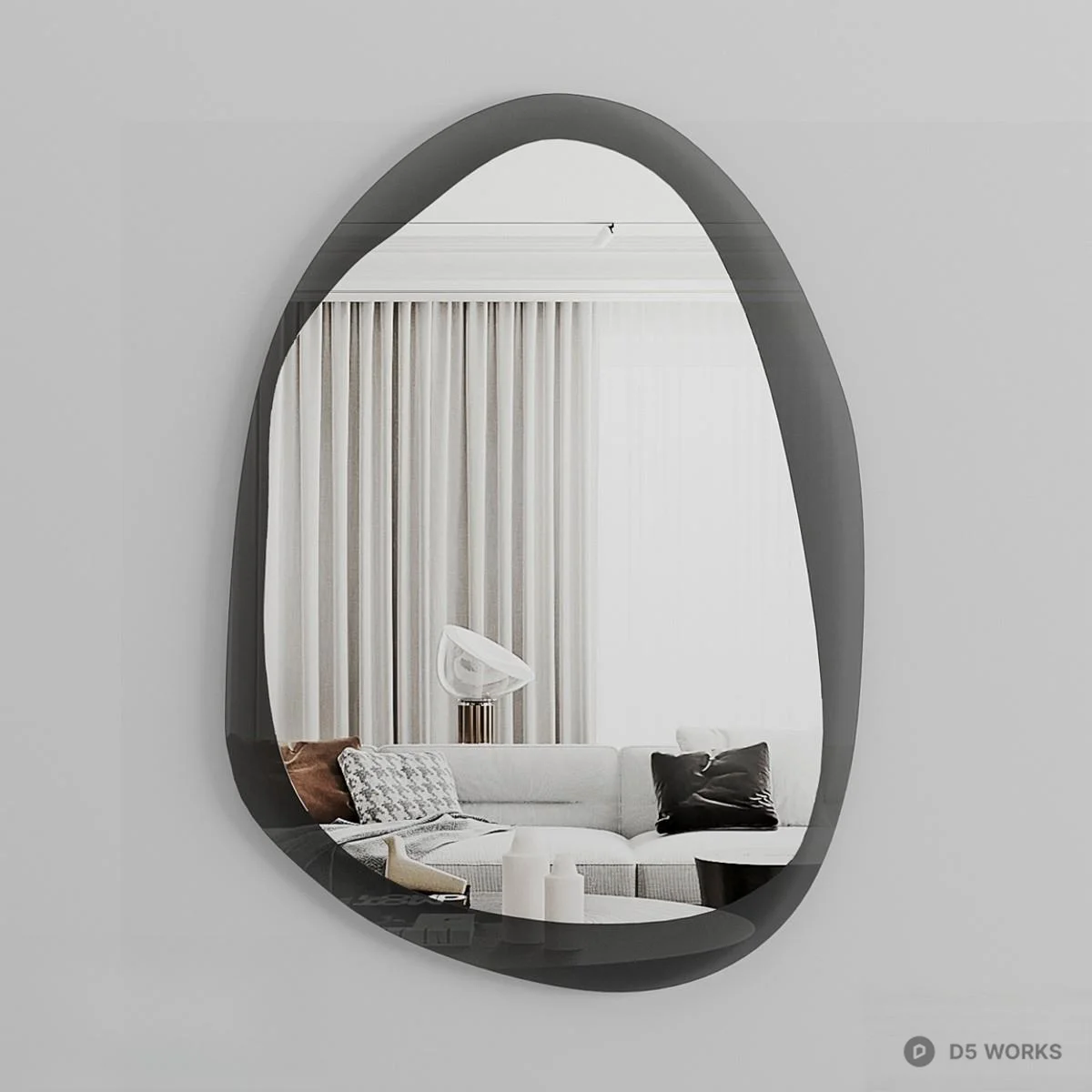 Organic Shape Decorative Mirror 3d model - Image 1
