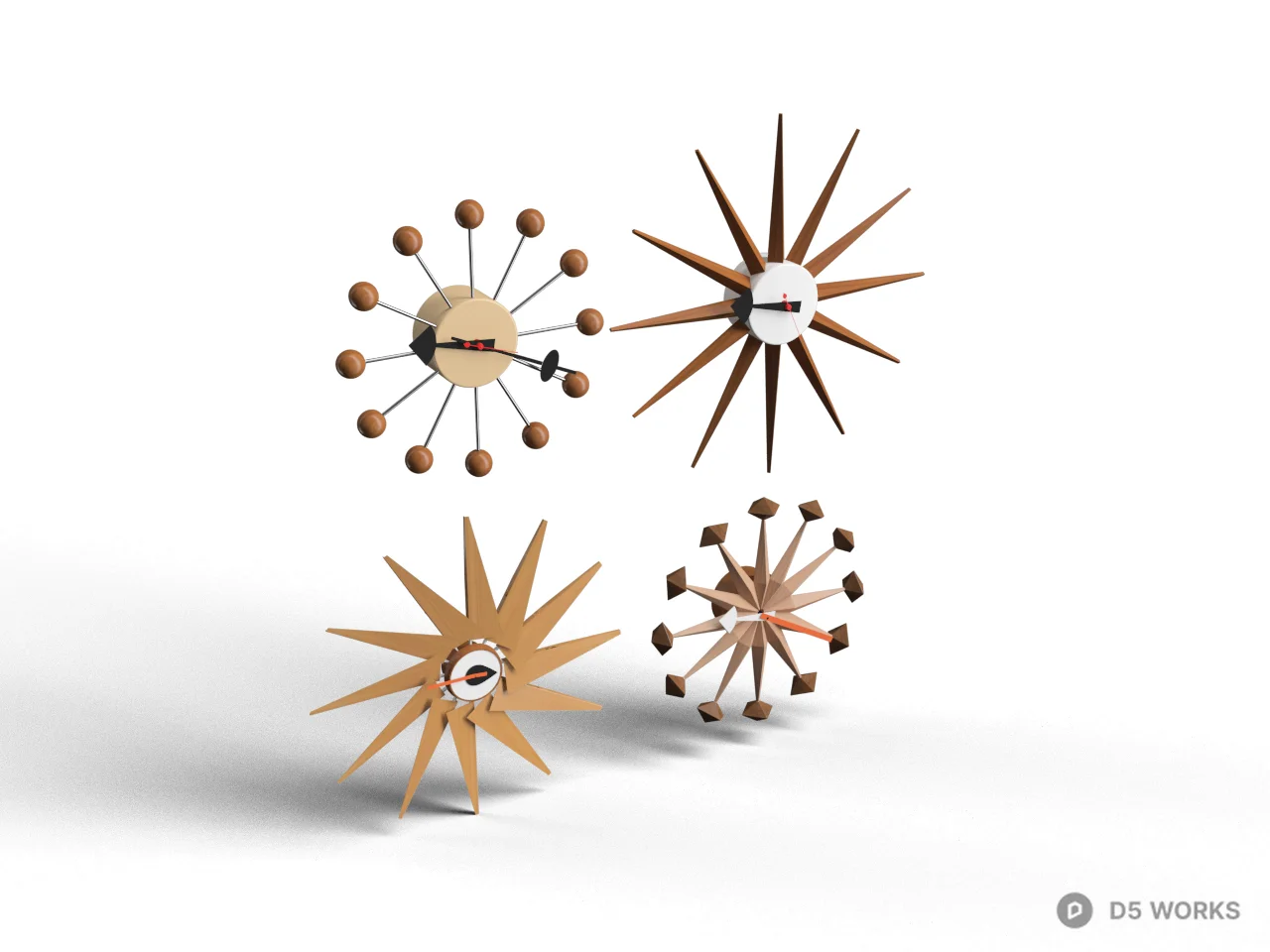 Starburst Wall Clock 3d model - Image 1