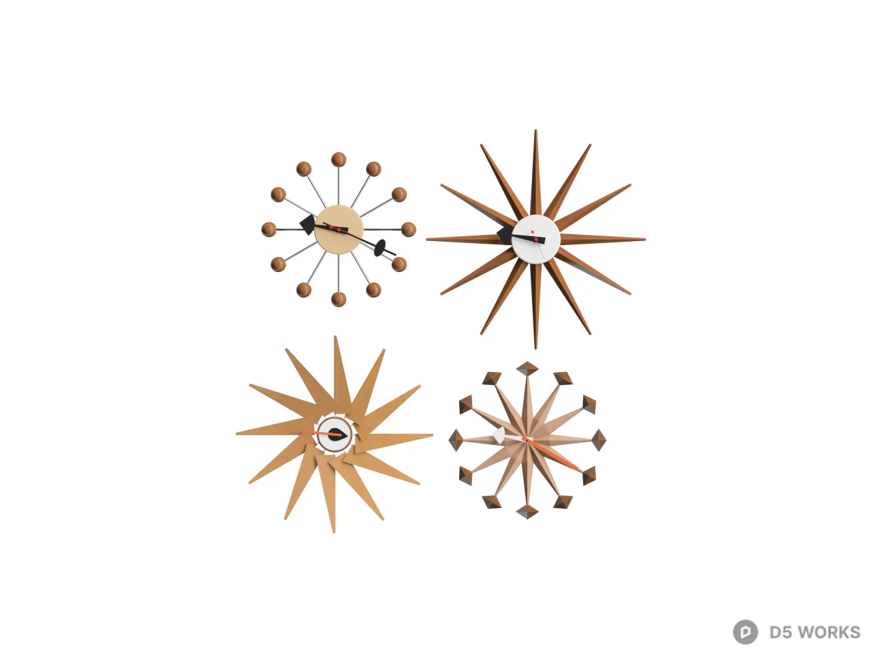 Starburst Wall Clock 3d model thumbnail 2