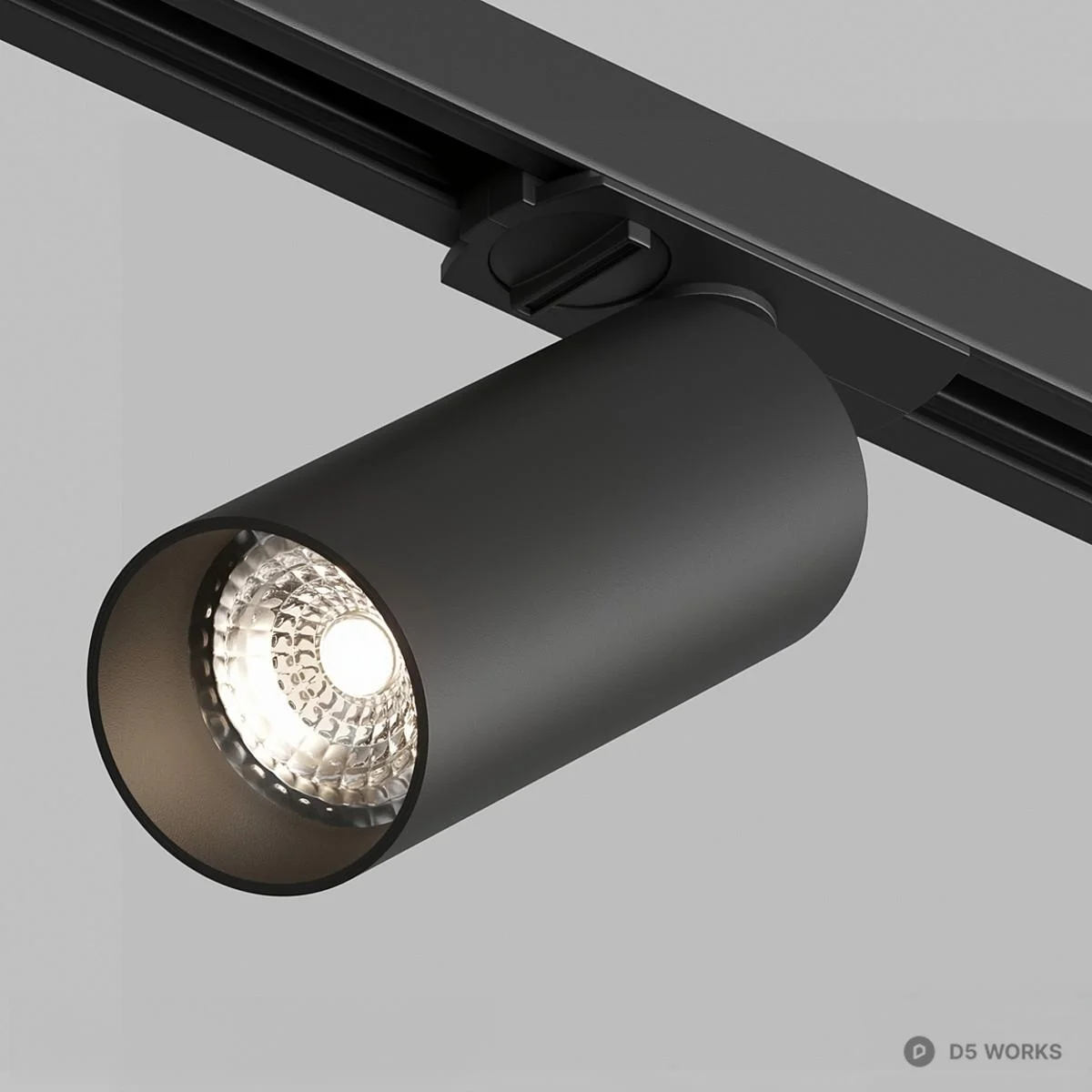 Free Matte Black Track Mounted Downlight 3D Model .max